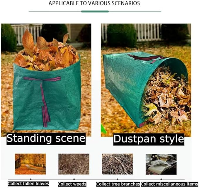 2 PACK Leaf Bag Holder,Garden Bags for Debris,Collapsible Yard Waste Bag With Gardening Gloves, Reuseable Heavy Duty Lawn and Leaf Bags,40 Gallons Yard Garden Bags for Leaves Lawn Grass Clippings