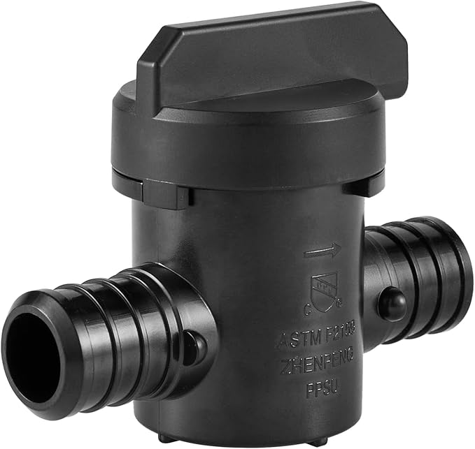 EFIELD Poly PPSU Barb Crimp Pex Valve 3/4" X3/4" Full Port Ball Valve, ASTM F2159 (Pack of 4)