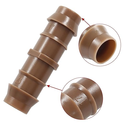 17mm/1/2 Inch Barbed Coupling, 12 Packs Drip Line Connectors Fittings for 1/2 Inch Drip Tubing, Drip Irrigation Coupler for Patio, Lawn, Garden