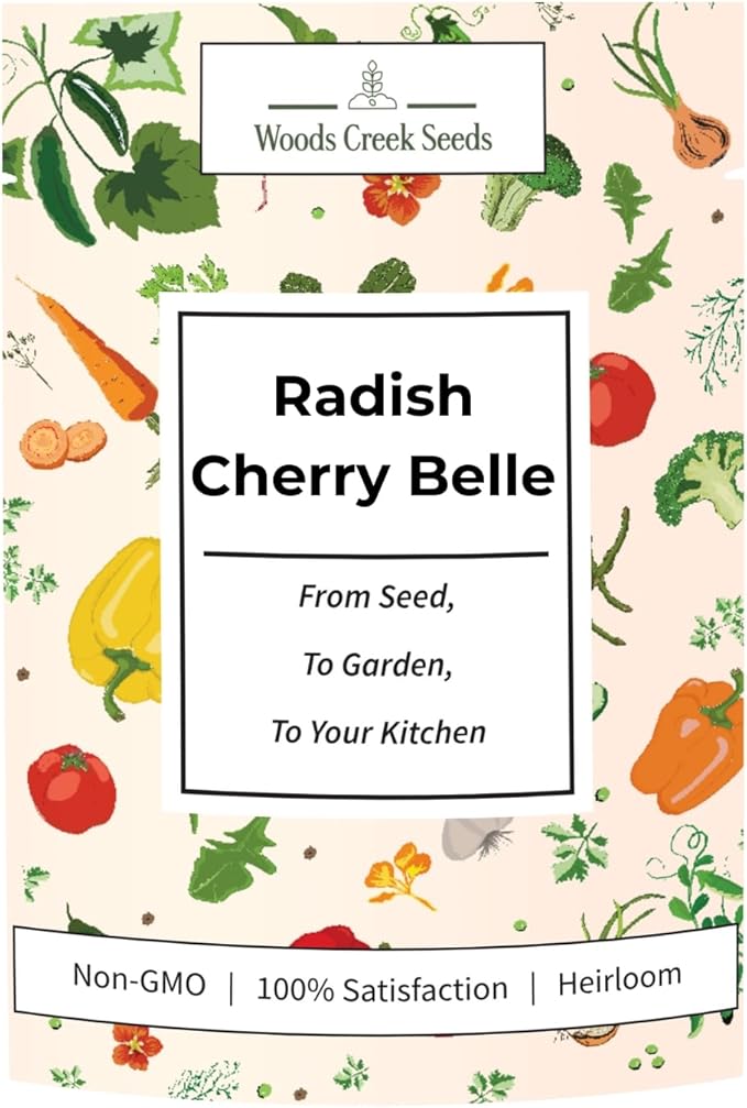 Cherry Belle Radish Seeds for Planting, Over 450 Seeds - Non-GMO, Heirloom - Woods Creek Seeds
