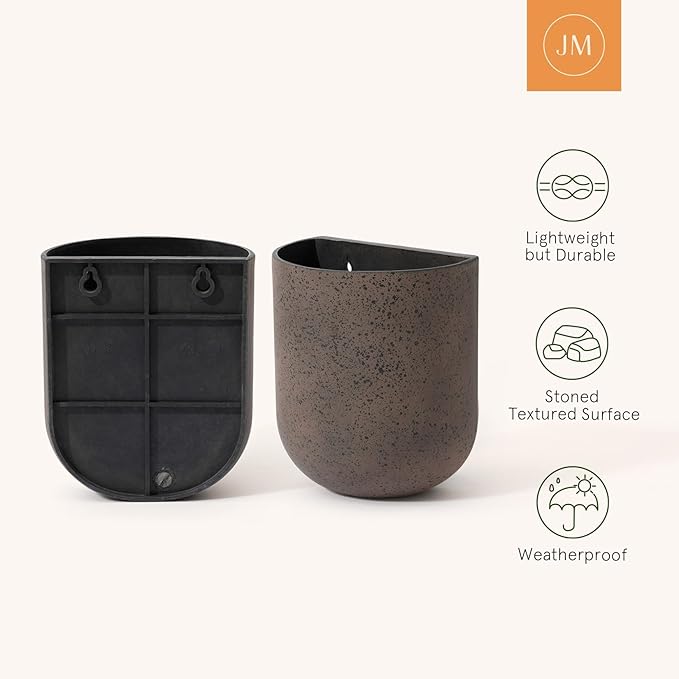 LA JOLIE MUSE Wall Hanging Planters for Indoor Plants, Hanging Flower Pots for Air Plants Succulent, Set of 2, 6 Inch, Iron Rust