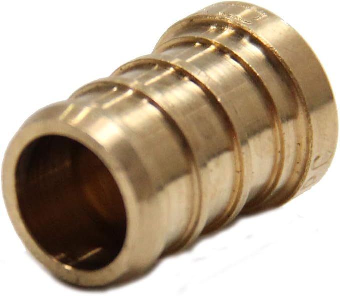 (Pack of 5) EFIELD Pex Barb 1/2" Plug End Cap Pipe Crimp Brass Fitting, ASTM F1807