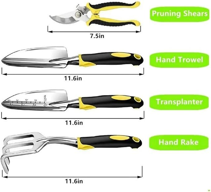 Garden Tool Sets,8Pcs Gardening Hand Tools,Stainless Steel Heavy Duty Gardening Tool Set,garden accessories outdoor,weeding tools gardening,Rust Proof planting tools,Ideal Gardening Gifts for Women
