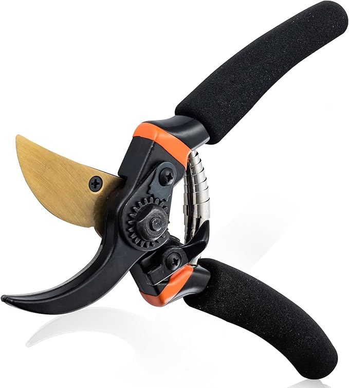 8.5" Pruning Shears,Bypass Pruning Shears for Gardening,Super Sharp Garden Clippers,Soft Grip Heavy Duty Hand Pruner,Garden Scissors Tool(Black,Made in Taiwan)