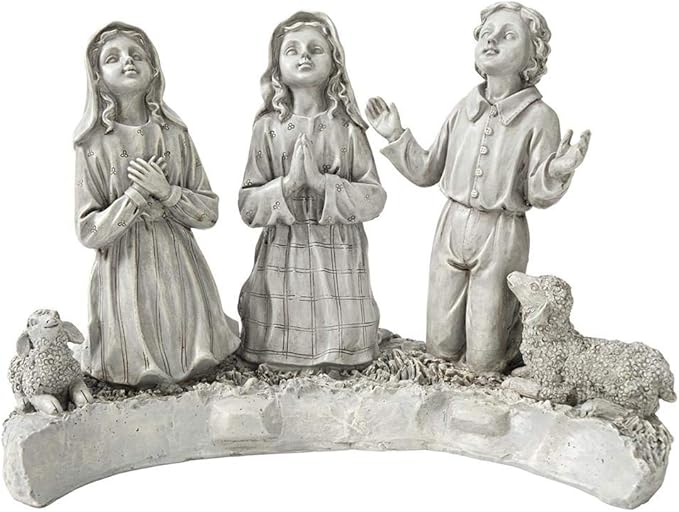 Design Toscano HF160280 Our Lady of Fatima Religious Garden Statue, Large, antique stone