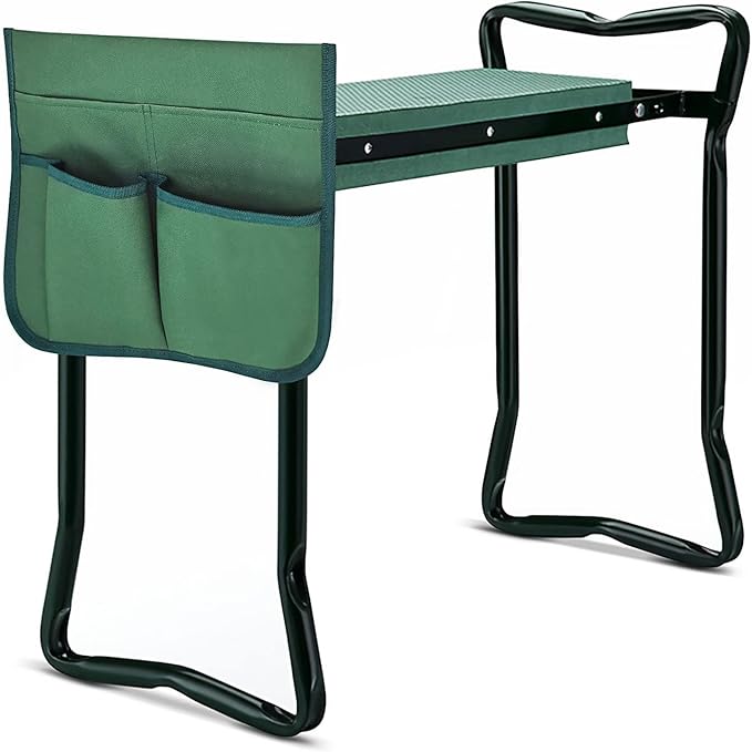 Garden Kneeler Seat Gardening Stool Garden Bench Foldable Portable Garden Knee Stools with Tool Bag Pouch Soft EVA Foam Kneeling Pad
