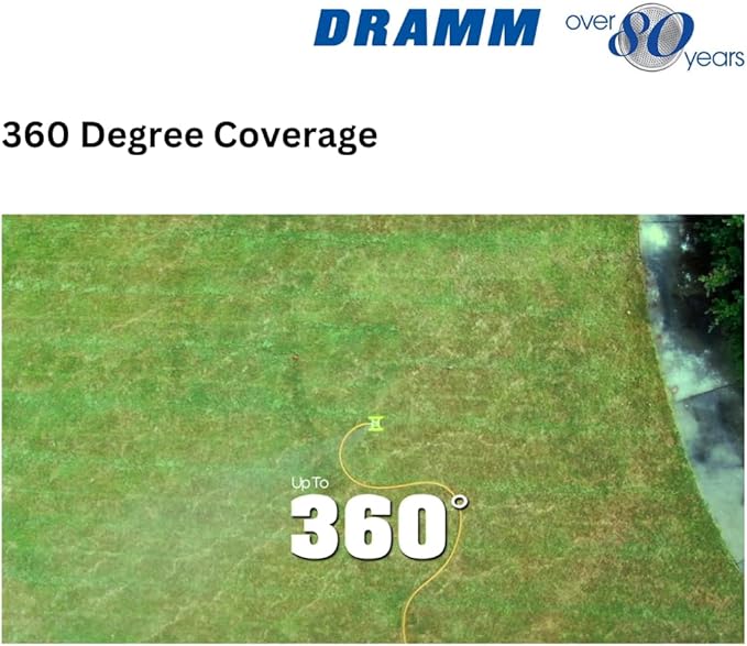 Dramm ColorStorm Gear Drive Sprinkler on Heavy Duty,Durable Metal Base, 4 Patterns, Ideal for Small, Medium & Large Areas with Pass Through Feature, Red, 40 Foot Diameter
