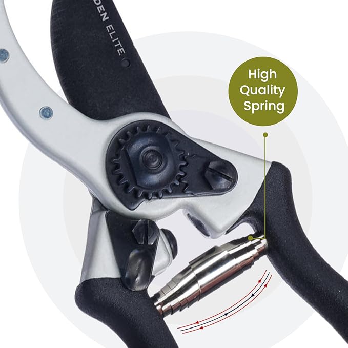 Garden Elite’s Alpha Six Bypass Pruning Shears with PVC Handles - Premium Garden Tools for Effortless Cutting Experience – Includes High-Performance Garden Clippers for Precise Trimming & Extra Blade