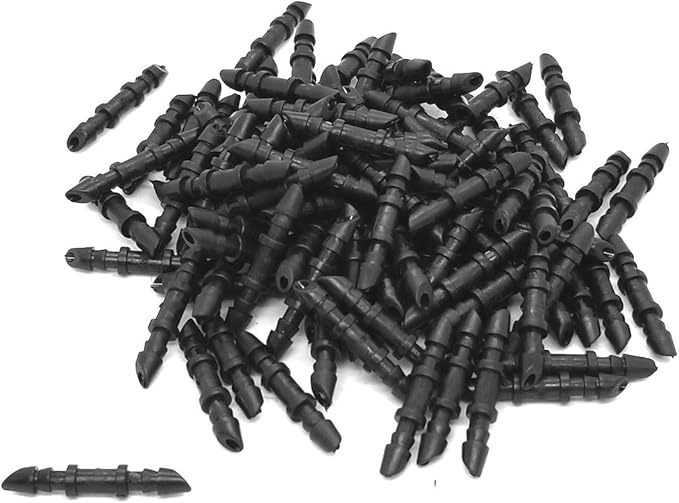 (100 PACK) - Barbed 1/4"-Inch Drip Coupling Fitting (fits 0.140/0.170 ID) 2-Way Connector, Premium Quality Drip Irrigation Tubing Connector Fitting (Coupling)
