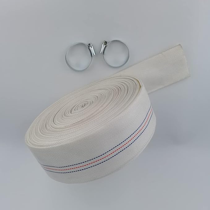 2"×98' Heavy Duty Backwash Water Hose with Clamps Fire Hose Lay-Flat Discharge Pumping Hose Garden Hose Pool Cleaning PVC Weather Resistant Hose for Home Agricultural Irrigation Water Transfer