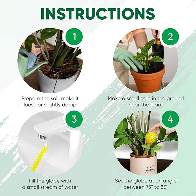 Plant Watering Globes Set of 6 - Small Self Watering Globes for Indoor & Outdoor Plants - Multicolored, Automatic, Glass Watering Bulbs for Daily Use, Plant Watering Devices