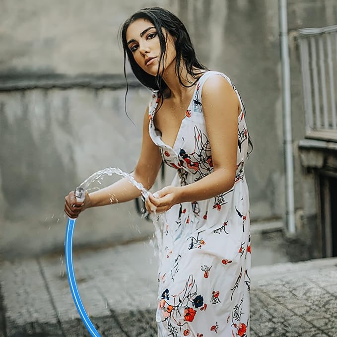 Fevone Garden Hose 100 ft, Heavy Duty Water Hose, Hybrid Polymer, Kink Resistance, Lightweight, Flexibility, Durability, Leak Free, Aluminum Fittings, 3/4" GHT, 5/8" ID, 600 Psi, Drinking Water Safe