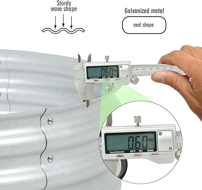 BPS Metal Raised Garden Bed, 2.5FT Diameter Galvanized Planter Raised Garden Boxes for Flower Planters, Vegetables Herb