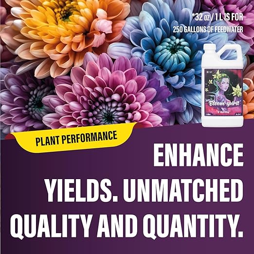 Bloom Fertilizer - Perfect Liquid Fertilizer for Outdoor Plants and Exceptional Liquid Plant Fertilizer Indoor Potted Plants. Soil and Hydroponic Nutrient Solution, Bloom Spirit 0-5-4 1.32 Gallon