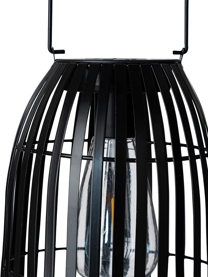Solar Lantern Outdoor Waterproof Hanging Metal Birdcage Shaped Lantern Decorative Solar Light for Garden Yard Patio Porch