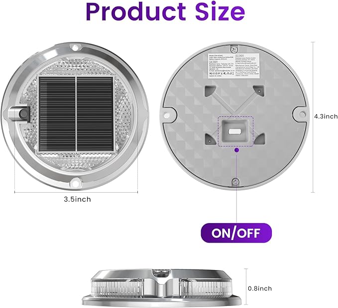 Quntis RGB Solar Deck Lights 2 Pack, 11 Lighting Modes Solar Driveway Lights Outdoor Waterproof IP68, Step Light for Outside, Deck Light Solar Powered for Stair Pathway Walkway