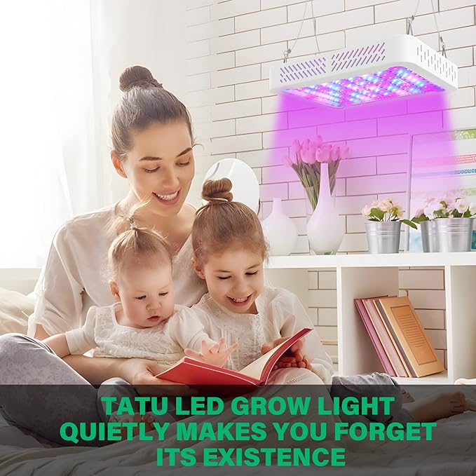 TATU 1000w LED Grow Light for Indoor Plants, Full Spectrum Plant Light Growing Lamp for Hydroponic Indoor Plant Veg and Flower for Grow Tent (Actual Power 100W=1000W HPS)