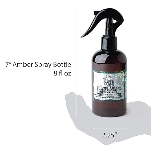 Cute Farms Indoor Potted Exotic Flower & Tropical Plant Fertilizer | Gentle Weekly Use Formula Plant Food (Three - 8 oz. Spray Bottles)