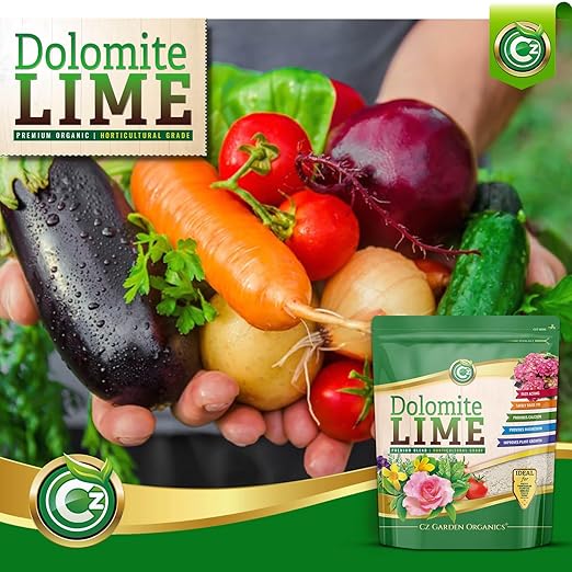 Organic Dolomite Lime 5LB - Made in USA - Garden Soil Amendment Fertilizer for Plants. Calcium/Magnesium Additive. Raise & Stabilize pH - Earthbox Tomatoes & Peppers Blossom End Rot. OMRI Listed