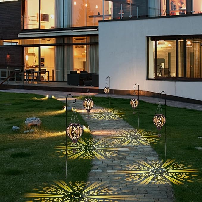 pearlstar Hot Air Balloon Solar Lantern Outdoor Waterproof Hanging Solar Light Decorative for Porch Shed Fence Patio Yard Garden Lighting, Gardening Gift for Women Mom, Morocco