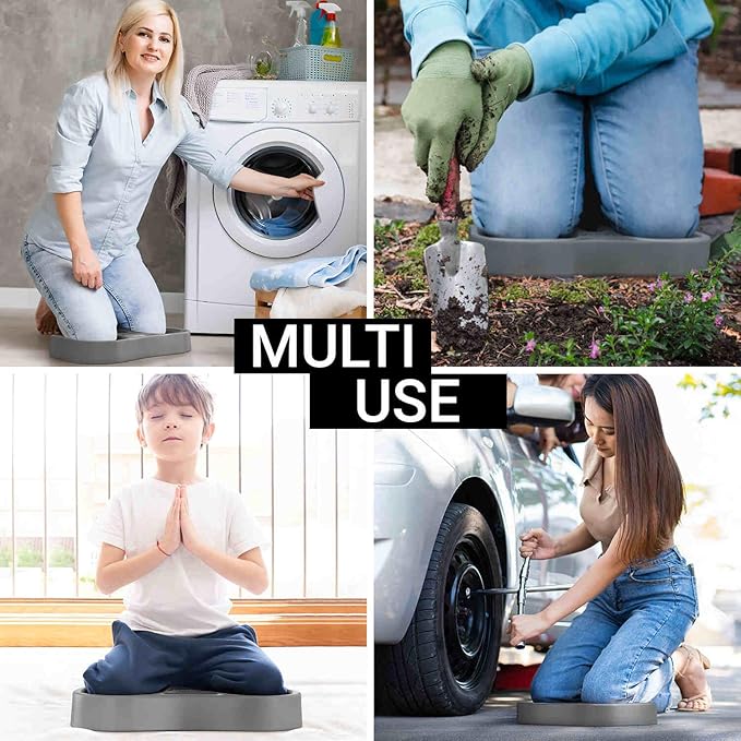 Extra Thick Garden Kneeler Pad for Gardening Baby Bath Kneeling Cushion Heavy Duty Multifunctional Knee Safety Memory Foam Mat for Mechanic Work and Any Household DIY Chores - Lt. Grey