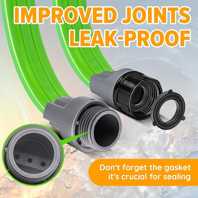 LAVEVE Sprinkler Soaker Hose for Yard 50 FT, Heavy Duty Garden Water Hoses with Stakes, Sprinklers System for Lawn, Flexible Drip Irrigation Tubing