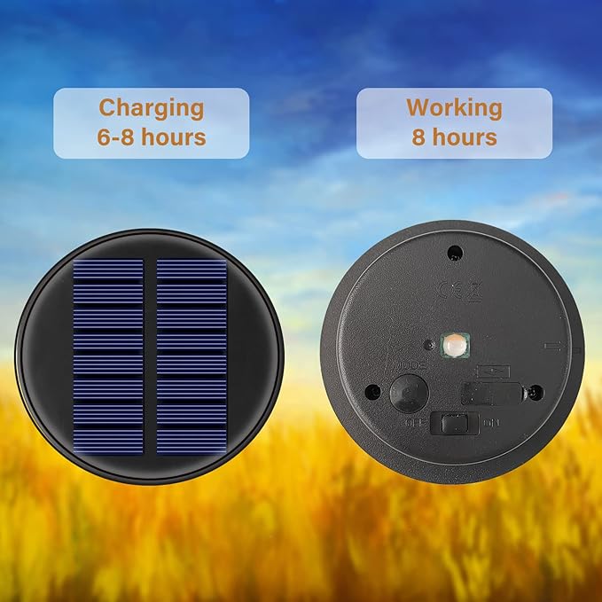 2 Packs 8 Color Solar Lights Replacement Top(Top Size 3.74 inch,Bottom Size 2.83 inch),Garden Gift Garden Decor,Replacement Solar Light Parts,Solar Lanterns Outdoor Hanging Waterproof Decoration