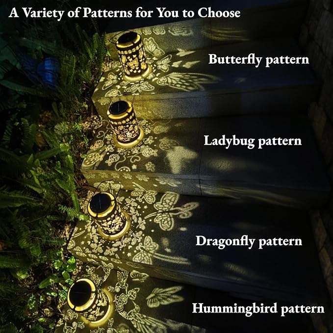 Solar Lanterns Outdoor Waterproof Ladybug Garden Decor, Hanging Metal Lights for Yard, Patio, Backyard, Porch, Fence, Ideal Gift for Women, Mom, Grandma, Birthday & Mother’s Day