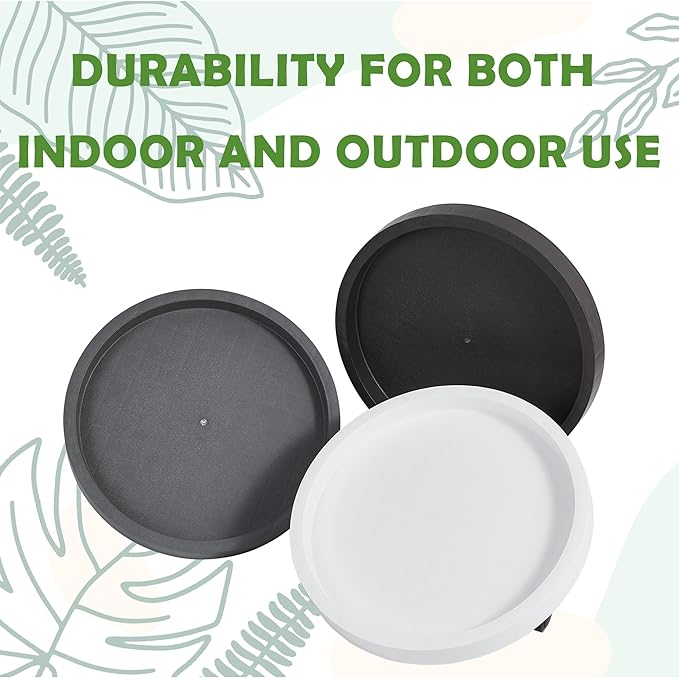 9.8 Inch Planter Caddies Rolling Saucer Caddy with Wheels, Heavy Duty Wheeled Stand for Potted Plant, Round Coaster Roller Base Tray with Casters, Flower Pot Dolly Holder for Indoor Outdoor