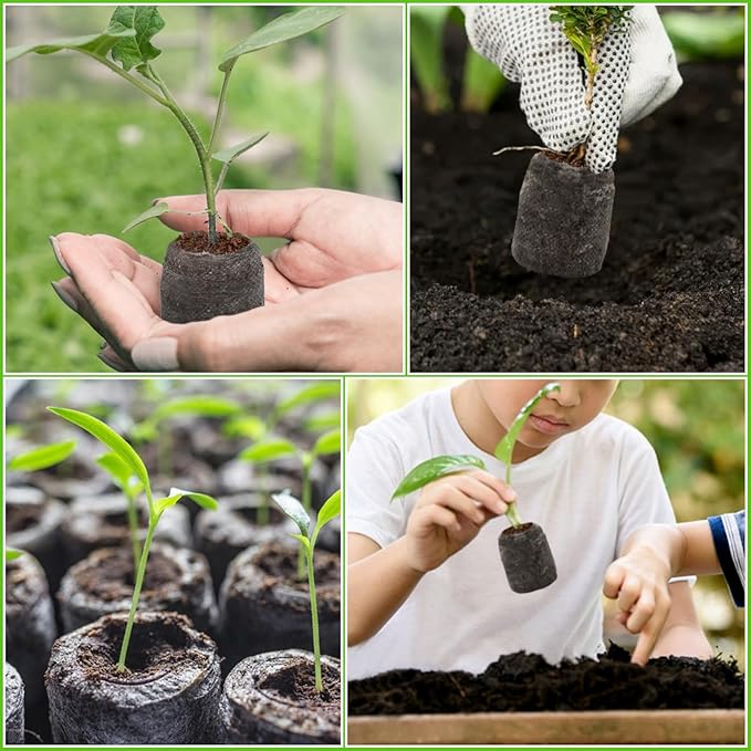 Halatool 100 Pcs 30mm Peat Pellets Block Potting Soil for Seedlings, Compressed Garden Soil Seed Starter Nutrient Peat Pods for Starting Seeds, Planting Flowers, Vegetables, Herbs