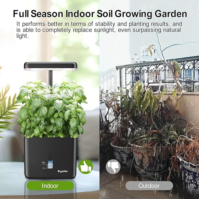 Indoor Garden Growing Systems Self-Watering Plant Pot Smart Gardening System with 17 Watts LED Grow Light Auto Timer Gardening Plant Gifts for Mom Women Plant Pot for vegetables herbs(No Seeds&Soil)