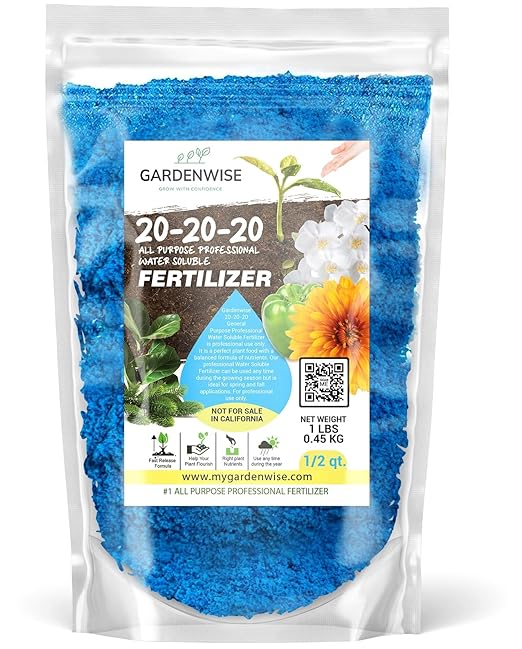 20-20-20 Water-Soluble Fertilizer – Powder for Liquid Plant Food for Indoor & Outdoor Plants, Orchids, Vegetables, Lawns, Flowers – 20 20 20 Fertilizer (1/2 Quart)