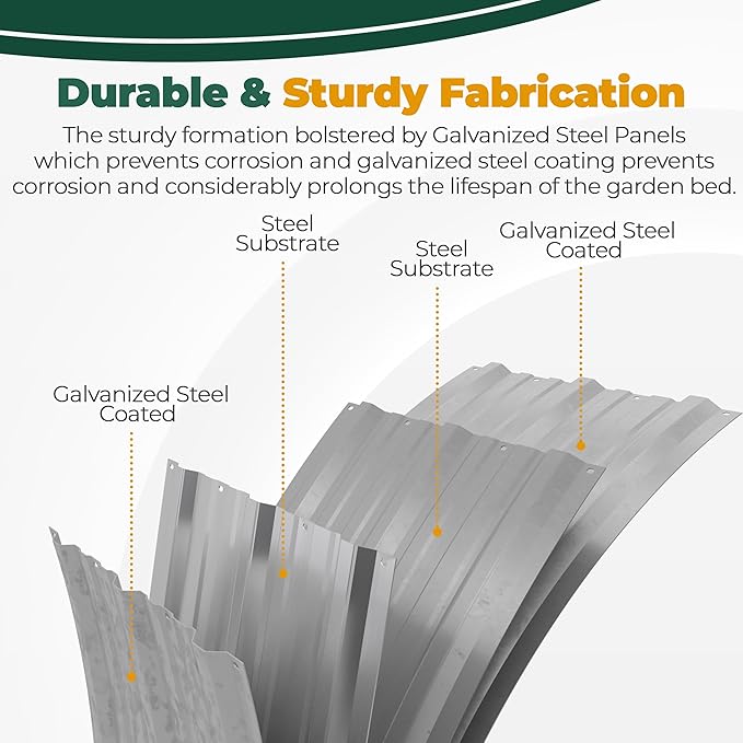 Utopia Home 2 Pack Galvanized Raised Garden Bed, 4ft x 2ft Lightweight Planter Boxes Outdoor with Easy Assembly, Large Garden Bed for Vegetables, Fruits, Flower - Silver
