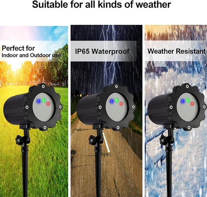 Christmas Laser Light Projector, 3 Color RGB Outdoor Light With RF Remote & Timer, Waterproof Holiday Decor for Home, Party, Garden