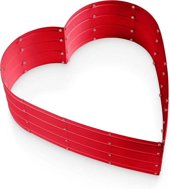 Galvanized Raised Garden Beds Outdoor // Planter Raised Beds for Gardening, Vegetables, Flowers // Large Metal Garden Box (Red) // Tool-Free Assembly