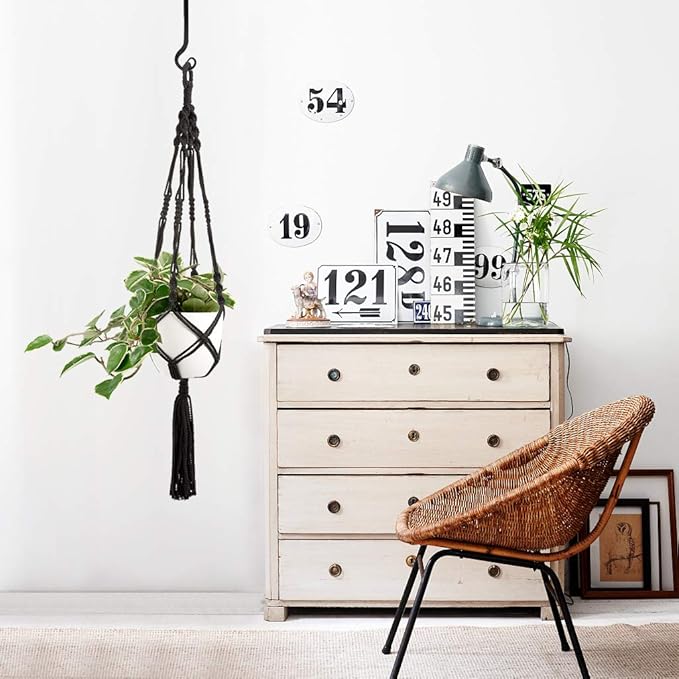 Mkono Hanging Plant Bracket 10 inch Metal Wall Plant Hook Decorative Plant Hanger for Bird Feeders, Planters, Lanterns, Wind Chimes, Home Decor Indoor Outdoor 2 Pack, Black