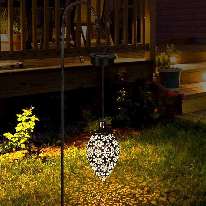 Hanging Solar Lights Solar Lantern LED Garden Lights Metal Lamp Waterproof for Outdoor Hanging Decor