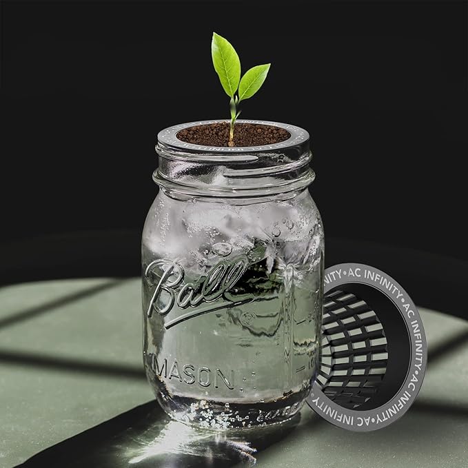 AC Infinity Net Cups 4-Inch, Heavy Duty Garden Slotted Net Pots with Wide Lip Rims, 25-Pack Black Bucket Basket for Indoor Outdoor Growing, Orchids, Aquaponics, Hydroponics