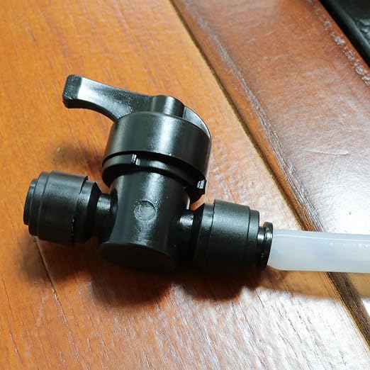 Drip Irrigation System Close Ball Valve 1/4 "x 1/4" OD Water Shut Off Valve Start Backflush Permeable System Black 6PCS