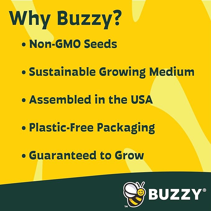 Buzzy 9 Large Terracotta Pot Organic Herb Garden Gift Box, Best Present for Gardeners - Mother's Day or Easter Plant Gift for Mom - Rosemary, Basil and Other Seeds Included in The Indoor Planter kit.