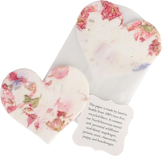 Set of 24 Pink Heart – Plantable Seed Paper for Weddings, Gifts, and Life Events
