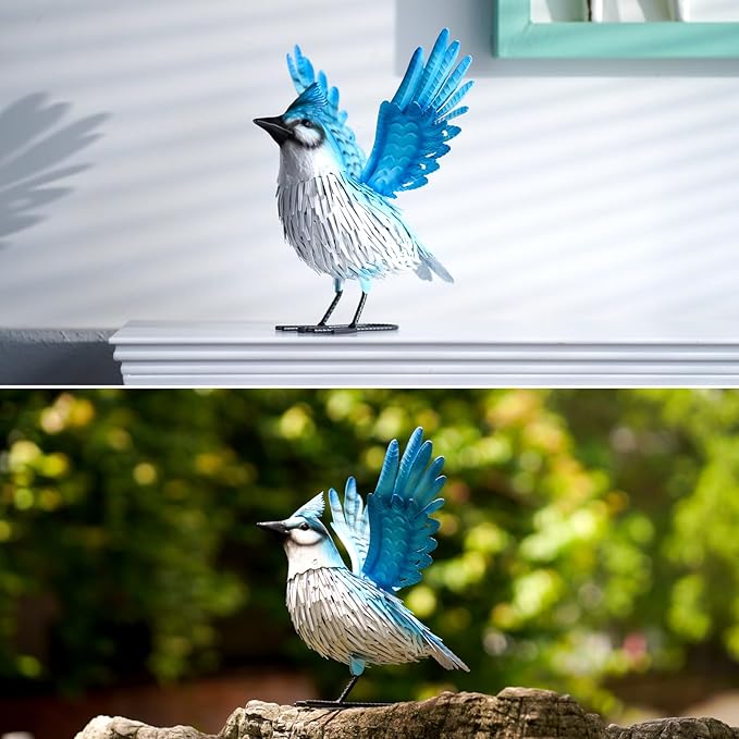 Nacome Blue Jay for Yard Art Statues: Garden Sculptures & Statues Clearance Lawn Decor for Patio Balcony Front - Gifts for Mom Grandma