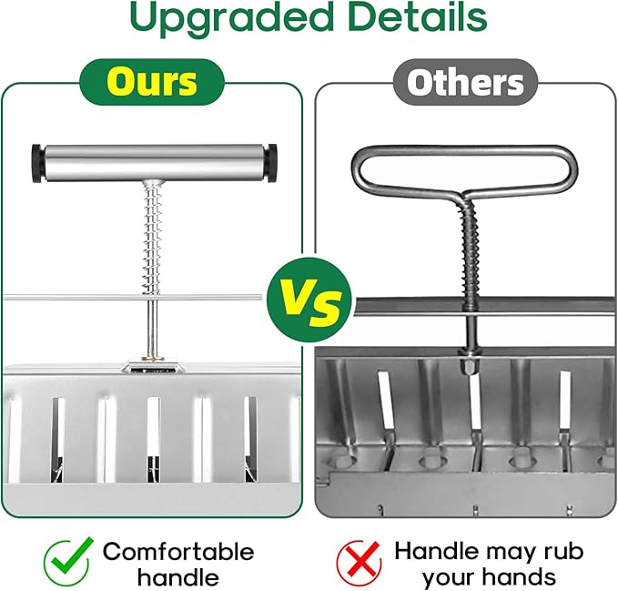 Upgraded Soil Blocker, 8 Cell Seed Blocker 2 inch Quad Soil Block Maker Manual with 3 Types of Seed Pins,Hand-held Soil Blocking Tool for Seed Stater Tray Outdoor Plants
