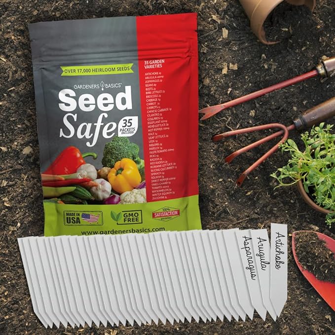 Gardeners Basics, Survival Garden Heirloom Seeds, Victory Garden Seeds - 35 Varieties, 17,000+ Vegetable and Fruit Seeds for Planting Great Emergency Preparedness Items and Bugout Bag Supplies Gear