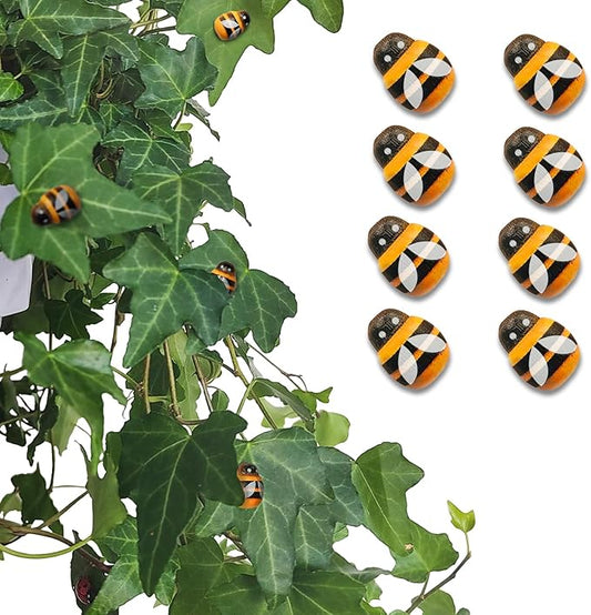 8pcs Plants Magnets Tiny Bee Pins Charms Funny Potted Plant Safe Magnets Cute House Plant Accessories,Christmas Decoration Gift for Plants Lovers (Bee)