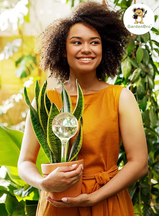 Plant Watering Globes Large Plastic XL Set of 4 - Automatic Plant Waterer Indoor and Outdoor - Self Watering Planter Insert System with Plastic Water Bulbs for Indoor Plants (4 PCS, Large)