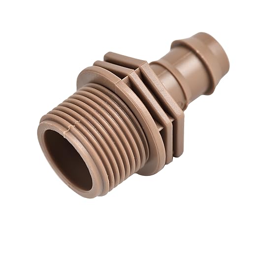 Drip Irrigation Thread Adapter With Barb Coupling, 3/4" NPT Male x Barb Coupling, Barbed Connectors Fit 1/2" Drip Tubing, Faucet Extension Hoses Coupling For Irrigation System -10Pcs/pack