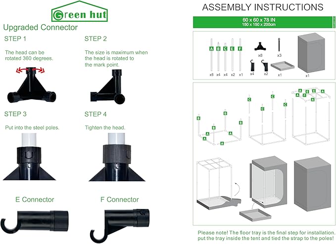 60"x60"x78" 600D Mylar Hydroponic Growing Tents for Plants Inside Reflective Grow Tent Growing Room Hydroponic System 5x5 Grow Tent