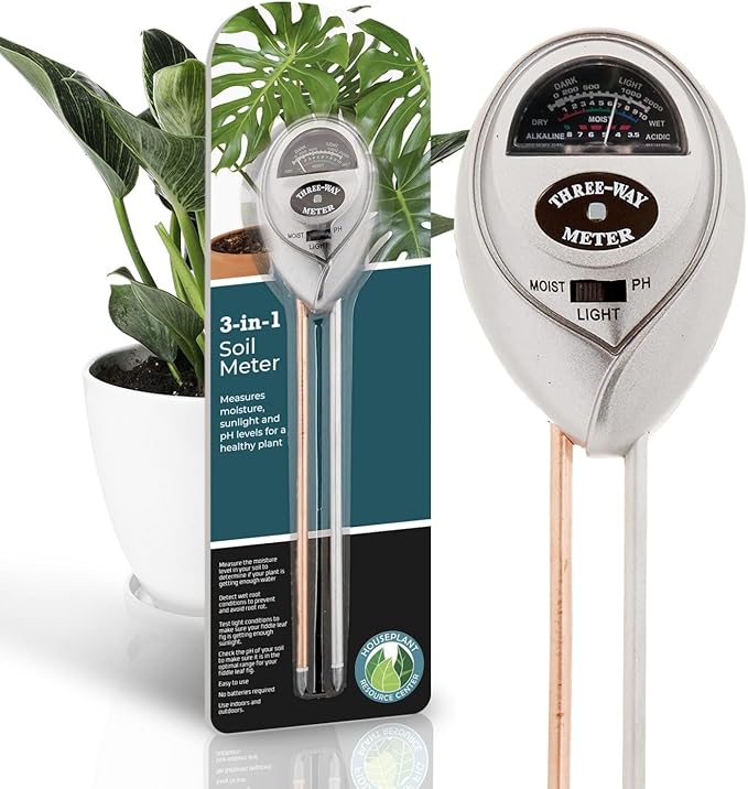 3-in-1 Soil Meter Optimize Plant Health with Moisture, Light & pH Testing
