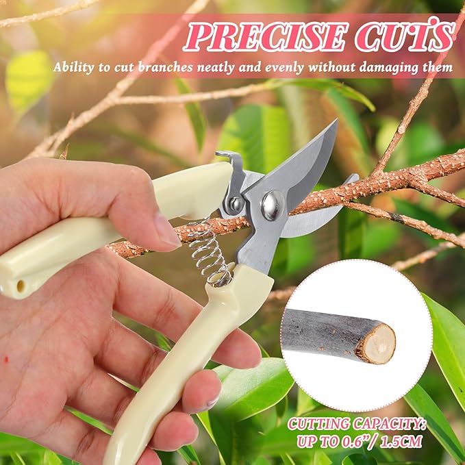 WILLBOND 15 Pcs Garden Floral Plant Scissors Stainless Steel Flower Shears, Handheld Sharp Scissors with Grip Handles, Straight Blade Clippers Tree Branch Cutter for Fall Gardening Tool